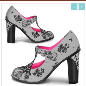 Hot Chocolate Design Spider Web Mary Jane Heels